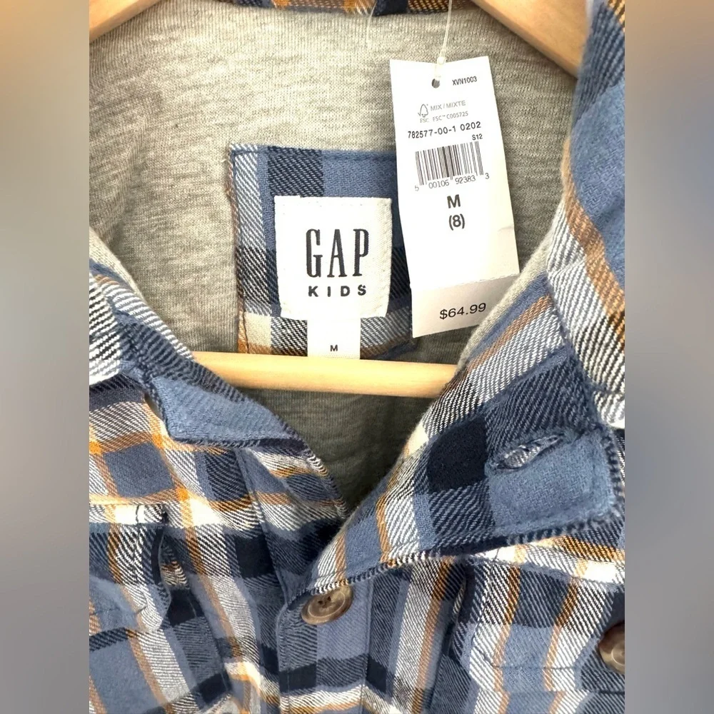 GAP Kids Shirt Jacket in Blue Plaid